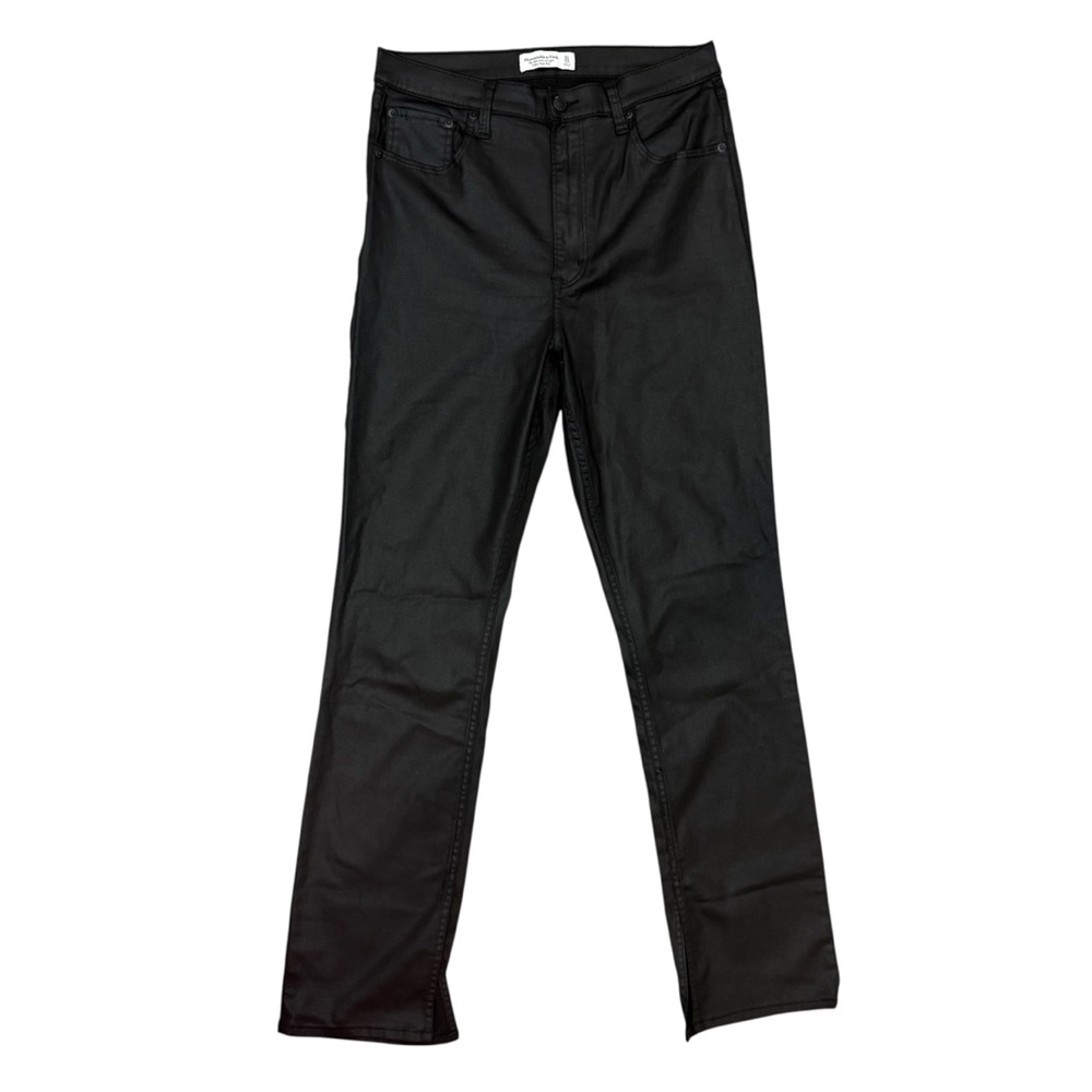 Abercrombie & Fitch coated black 90’s slim straight ultra high rise 31/12r‎